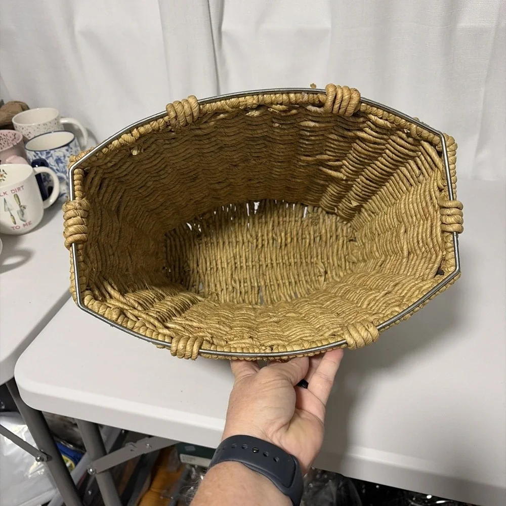Wicker Multi Use Basket Sturdy Metal Frame